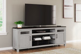 Prime Furniture - Ashley Furniture - Darborn 88" TV Stand - 88" / Gray/Brown - W796-68